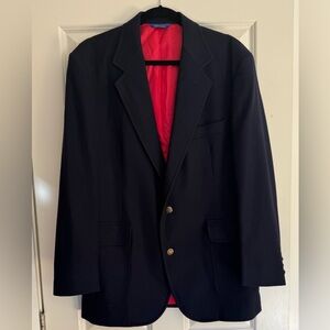 Vintage Pendleton‎ Navy Wool Blazer Jacket Coat men’s size 46 Long